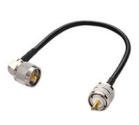 Greluma 1 Pieza Cable de puente de 30 cm PL-259, UHF macho a macho, cable coaxial digital RG58 de baja pérdida para radio HAM y CB, analizador de antena, carga simulada, medidor de SWR