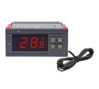 Greluma 1 Pieza Controlador de Temperatura Digital AC 110V-220V 10A, Pantalla LED Digital Termostato de enfriamiento de calefacción Salida de relé 2 con sonda de sensores NTC 10K de 1 m
