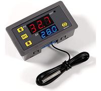 Greluma 1 pieza controlador de temperatura digital DC 12V 20A,medidor de sensor de interruptor de termostato de refrigeración de calefacción con sonda NTC 10K impermeable,rango de -50 ℃ a 110 ℃