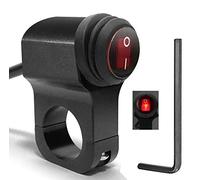 Greluma 1 Pieza Interruptor de Manillar de Motocicleta ATV Interruptor de Luz de Manillar 12V Aleación de Aluminio Pulsador Interruptores Impermeables para Luz de Motocicleta Foco de Luz de Bicicleta