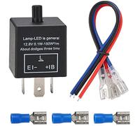 Greluma 1 Pieza Relé Intermitente LED,12V 3 Pines,Relé Intermitente LED Ajustable,Intermitente de Luz Intermitente para Motocicleta Automotriz