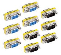Greluma 10 Piezas 15 Pines VGA SVGA acoplador HD15 Macho a Macho/Hembra a Hembra Mini Cambiador de género Conector de Cable Vga acoplador Adaptador