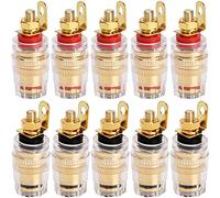 Greluma 10 Piezas Conector Tipo Banana de 4 mm Poste de Enlace para Terminal de Altavoz Amplificador Placa de Pared