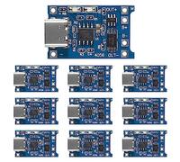 Greluma 10 Piezas Placa de Carga del módulo del Cargador de batería de Litio Type-C USB-C 5V 1A 18650 con función de protección Dual