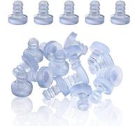 Greluma 100 Piezas Protectores de Mesa de Vidrio con Vástago, Pinzas de Goma Transparente, Espaciadores de Mesa de Patio, para Orificio de 3/16 Pulgadas
