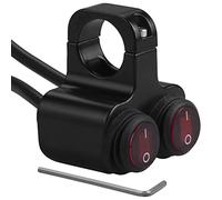 Greluma 12v Impermeable Motocicleta ATV Bicicleta 22mm 7/8 pulgadas Manillar Control doble Botón de apagado Interruptor de faro Freno de peligro Luz antiniebla Interruptores de encendido y apagado