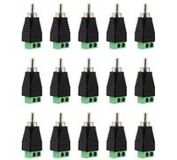 Greluma 15 Piezas Enchufes RCA para cable de altavoz, conector de terminal de tornillo RCA a AV, enchufe macho Phono RCA, tipo sin soldadura