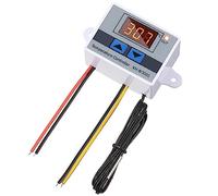 Greluma 1PC W3001 DC 12V 10A 120W Interruptor de termostato Digital,Controlador de Temperatura con Pantalla LED con sonda,-50 ℃ a 110 ℃ Calefacción Refrigeración Termostato electrónico programable