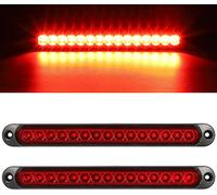 Greluma 2 Pcs Barra de luz trasera de freno de remolque de 15 LED,luces traseras de parada a prueba de agua,luces de funcionamiento,luz de identificación para camioneta todoterreno, coche,RV,UTV,ATV