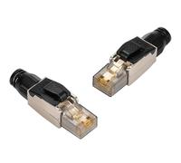 Greluma 2 piezas Conector RJ45 Cat7 sin herramientas,conector Ethernet chapado en oro sin herramientas,conector Ethernet blindado para cable de red Cat5/Cat6/Cat6A,compatible con PoE,hasta 30 Gbps