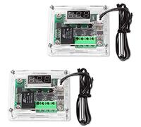 Greluma 2 Piezas Módulo Controlador de Temperatura con Estuche,XH W1209 Pantalla Módulo de Termostato Digital con Sonda NTC Impermeable Interruptor de Módulo de Control de Temperatura