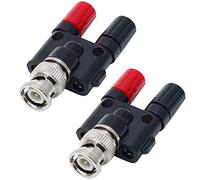Greluma 2 unids BNC macho a 4mm doble toma plátano hembra Jack terminales de enlace adaptador coaxial RF BNC a conector coaxial plátano