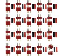 Greluma 20 Pares Conectores de Enchufe en T Conectores de Estilo Decano Macho y Hembra para Batería RC Li-Po con 40 Piezas de Tubo Retráctil