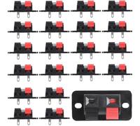 Greluma 20 Piezas Bloque de terminales de altavoz de 2 vías,conector de placa de regleta de terminales de altavoz de 2 posiciones,clip de conexión de resorte de altavoz,tipo de liberación por presión