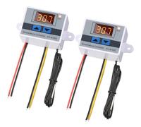 Greluma 2PCS Interruptor de termostato AC 110V-220V con sonda Impermeable,módulo Controlador de Temperatura LED Digital XH-W3001,termostato de enfriamiento de calefacción programable de -50 ℃ a 110 ℃