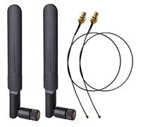 Greluma 2x8dBi 2.4/5/5.8GHz Dual Band WiFi RP-SMA Anten 2xU.FL/IPEX a RP SMA Hembra Pigtail Cable para Mini Tarjeta PCIe Enrutadores Inalámbricos Repetidor de PC Escritorio FPV UAV Drone P-S4 Build