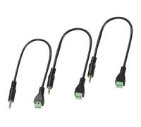 Greluma 3 Piezas Cable Adaptador conversor sin Soldadura de 30 cm, 3,5 mm (1/8"), TS Mono Macho a Terminal de Tornillo de 2 Pines