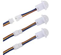 Greluma 3 Piezas Interruptor de Sensor infrarrojo PIR de 110 V/220 V, Mini Detector de Movimiento infrarrojo para instalación en Interiores