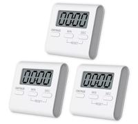 Greluma 3 Piezas Temporizador Digital, Temporizador de Aula para niños, Temporizador de Cocina para cocinar, estudiar, Hacer Ejercicio, Hornear (batería no incluida)