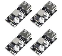 Greluma 4 Piezas Convertidor USB Buck,Módulo Reductor DC-DC 4.5-32V 12V 24V a 5V QC 3.0 Módulo de Carga Fuente de Alimentación Regulador de Voltaje Tablero de Transformador de Voltios