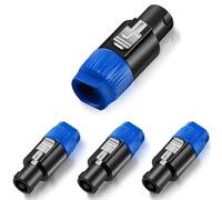 Greluma 4 piezas enchufes de altavoz de audio,conector speakon de 4 polos con bloqueo giratorio,compatible con neutrik speakon nl4fc,nl4fx,nlt4x,nl2fc,nl2fx