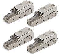 Greluma 4 Piezas RJ-45 Cat6 / 6A enchufe modular de conexión de campo sin herramientas, Cat6A RJ45 blindado para cable de instalación 23-26AWG, para Ordenador personal