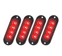 Greluma 4 piezas rojo luces led liquidación remolque,12V-24V 4 luces led posición lateral,Impermeable montaje superficial Iluminación delantera trasera para camión,tractor,motocicleta,furgoneta,RV