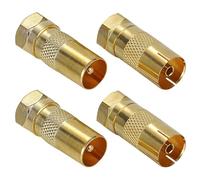 Greluma 4PCS Adaptador tipo F macho a coaxial macho/hembra,2 pares de cable coaxial de TV Adaptador de conectores F Satélite Tipo F Conector de tornillo a RF Coaxial Antena Convertidor macho/hembra