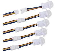 Greluma 5 Piezas Interruptor de Sensor infrarrojo PIR de 110 V/220 V, Mini Detector de Movimiento infrarrojo para instalación en Interiores