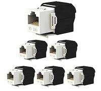 Greluma 6 Piezas 180 grados RJ45 CAT6A Keystone Jack, sin herramientas Keystone Jack