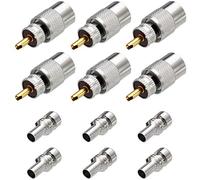 Greluma 6 Piezas Conectores Coaxiales PL259, Conectores de Soldadura Macho UHF con Reductor UG-175 para RG-58, RG-213, LMR195, RG142