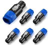 Greluma 6 Piezas Conectores de Altavoz de Audio,Conector de Altavoz de 4 Polos con Bloqueo Giratorio Compatible con Neutrik Speakon NL4FC,NL4FX,NLT4X,NL2FC