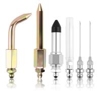 Greluma 6 Piezas Kit de accesorios para pistola de engrase,Incluye 3 boquillas de engrase,Boquilla recta de 1 unión,1 adaptador de codo de aguja y acoplador para espacios pequeños y confinados