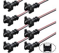 Greluma 8 Piezas Conector de inyector de combustible EV1 OBD1, mazo de cables de enchufe, Clip de telar de cableado de cola de cerdo