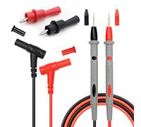 Greluma Kit de cables de prueba de multímetro Conector tipo banana con pinzas de cocodrilo de empuje Sondas afiladas de precisión Sondas de prueba eléctricas digitales 1000V 20A