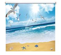 GREMBI Estores Enrollables Interior/Oscurecimiento Superior con Diseño de Vista Mar, para Sala de Estar/Oficina/Dormitorio - 85Cm/105Cm/125Cm/145Cm de Ancho/105X100Cm