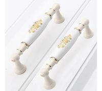 GREMBI Manijas de Cajón de Cerámica, Manijas de Lazo Manijas de la Puerta Del Gabinete Mango de Cerámica para Muebles para Muebles para Mango de Perilla 2 Paquete (Tono de Agujero, 160 Mm, B)/B/Pitch