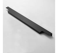 GREMBI Manijas invisibles Negras, Manijas ocultas de gabinete, dedo negro mate, tira de muebles, tira de tira, asa integrada para cajón de puerta de cocina casera, 1 piezas (longitud completa, 400 Mm)