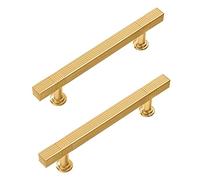 GREMBI Manitas de 2 Paquetes Manijas de la Aleación de Zinc Gabinete de la Puerta de la Puerta Manijas de Cajón de Cajón de la Cocina Dorada Manijas de Cajón/Distancia Del Agujero: 96 Mm