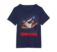Gremlins Poster Camiseta, Mujer Tallas Grandes, Azul Marino, 2XL Grande
