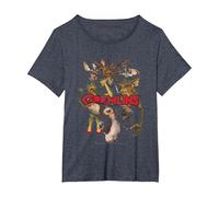 Gremlins Trouble Brewing Camiseta, Mujer Tallas Grandes, Azul Jaspeado, 3XL Grande