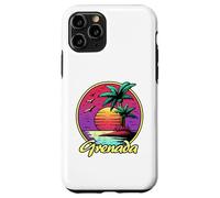 Grenada. 80s Palm Sunset. Tropical Beach Summer. Carcasa para iPhone 11 Pro