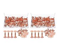 Grendly 100 Conjuntos de Remaches y Rebabas de Cobre, Carteras de Cinturón de , Remaches de Cobre de (9/16 Pulgadas)