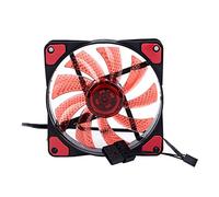 Grendly 15 luces LED PC chasis ventilador carcasa disipador de ventilador de refrigeración DC 12V 4P 120 x 120 x 25 mm rojo