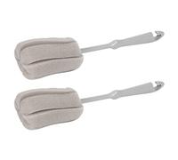 Grendly 2 cepillos de esponja para limpieza de vasos de vidrio y plástico, herramientas de limpieza de cocina, corto de plástico, gris
