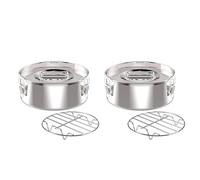 Grendly 2 moldes para flan de acero inoxidable con tapa, para hacer flan para olla de 6 cuartos de galón