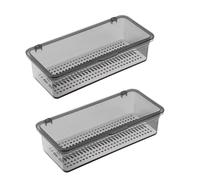 Grendly Bandeja para cubiertos con tapa, almacenamiento de utensilios, caja de cubiertos de plástico, organizador,