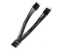 Grendly Cable alargador de audio HD para placa base, 9 , 1 hembra a 2 macho, cable divisor en Y, negro para PC, DIY, 10 cm