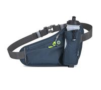 Grendly Riñonera deportiva con soporte para para hombre y mujer, ciclismo, senderismo, senderismo, color gris oscuro, gris oscuro