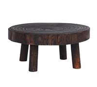 Grendly Rústico Redondo Pedestal Flores Maceta Riser Plantas Soporte Maceta Planta Estante para Interior Exterior Decoración del Hogar A